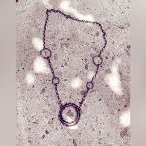 Black silvery necklace new no tags never worn